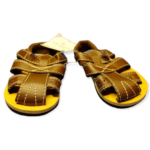 💥Bundle Only💥 CARTER'S NWT Brown Sandal Crib Shoe - Picture 2 of 2